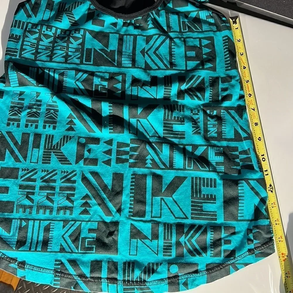 Nike Teal & Black Loose Fit Workout Tank Top Size Small